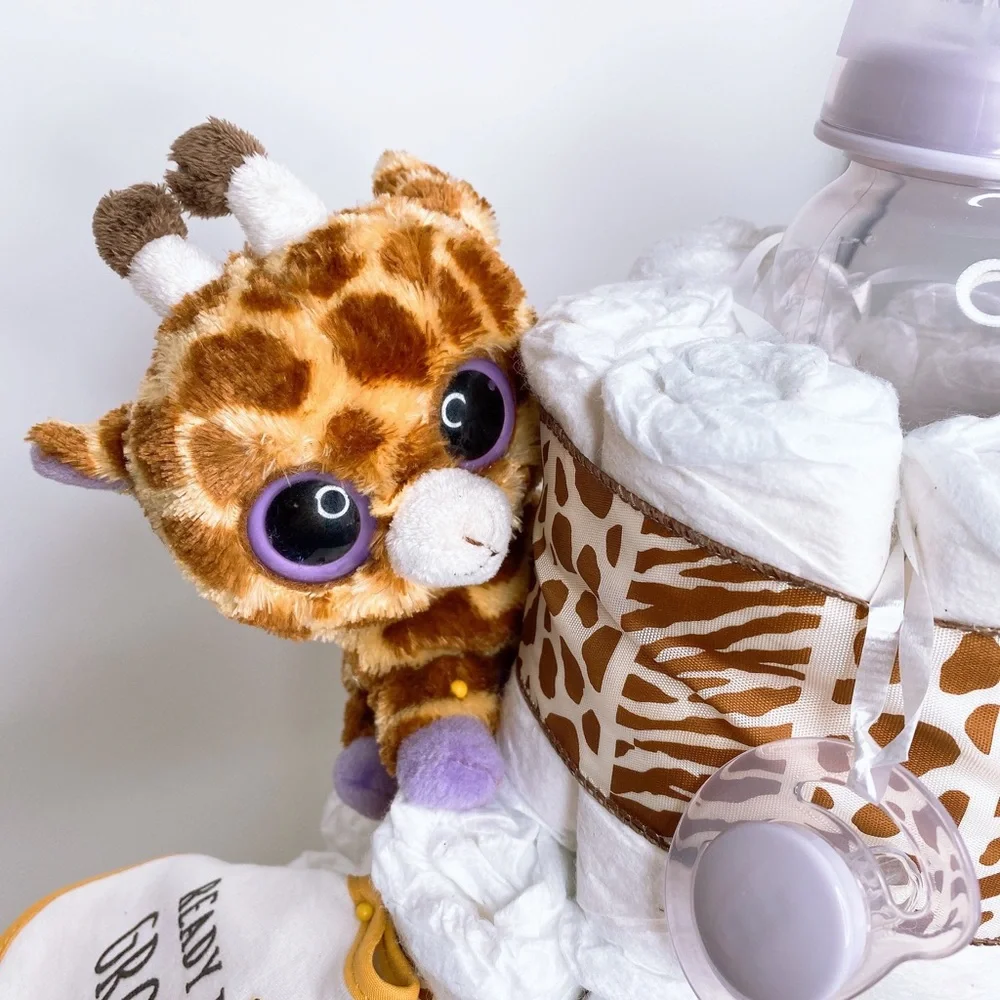 Safari Diaper Cake, Giraffe Diaper Cake